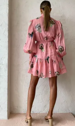 Alemais Cleo Smock Mini Dress Pink Size 14 for rent on The Volte - image 5