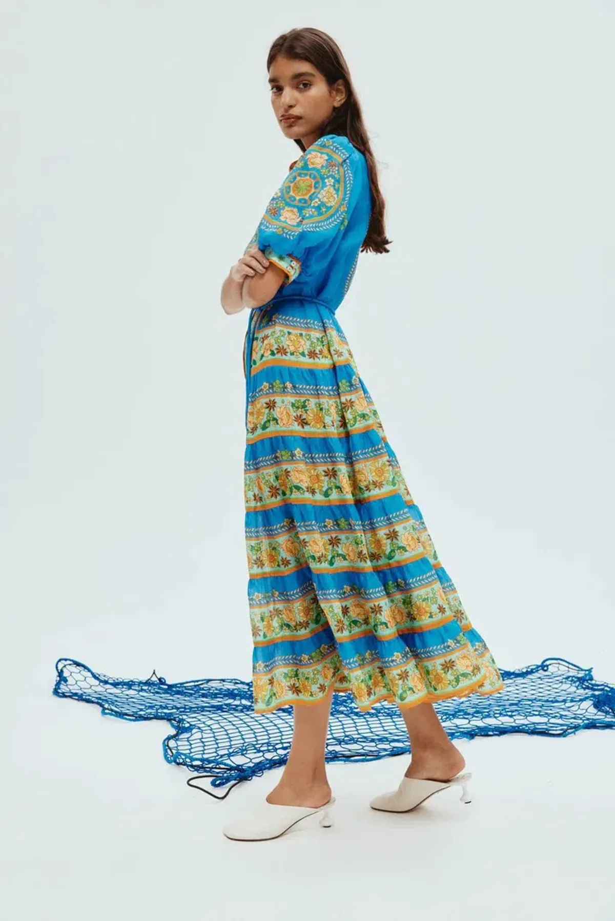Alemais Lindah Tiered Midi Dress Floral Size 12 - Image 2