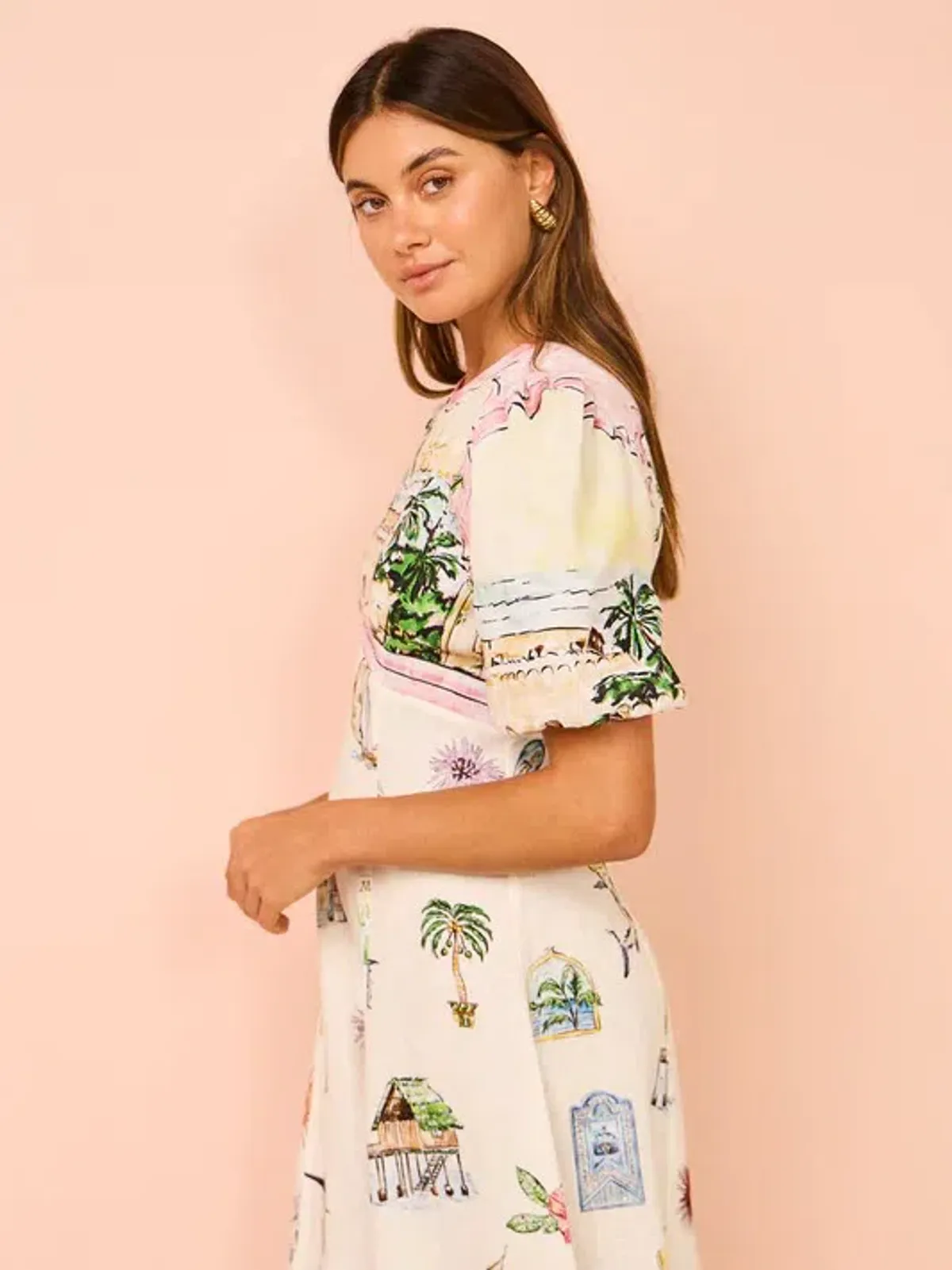Alemais Sunset Midi Dress Print Size 10 - Image 4