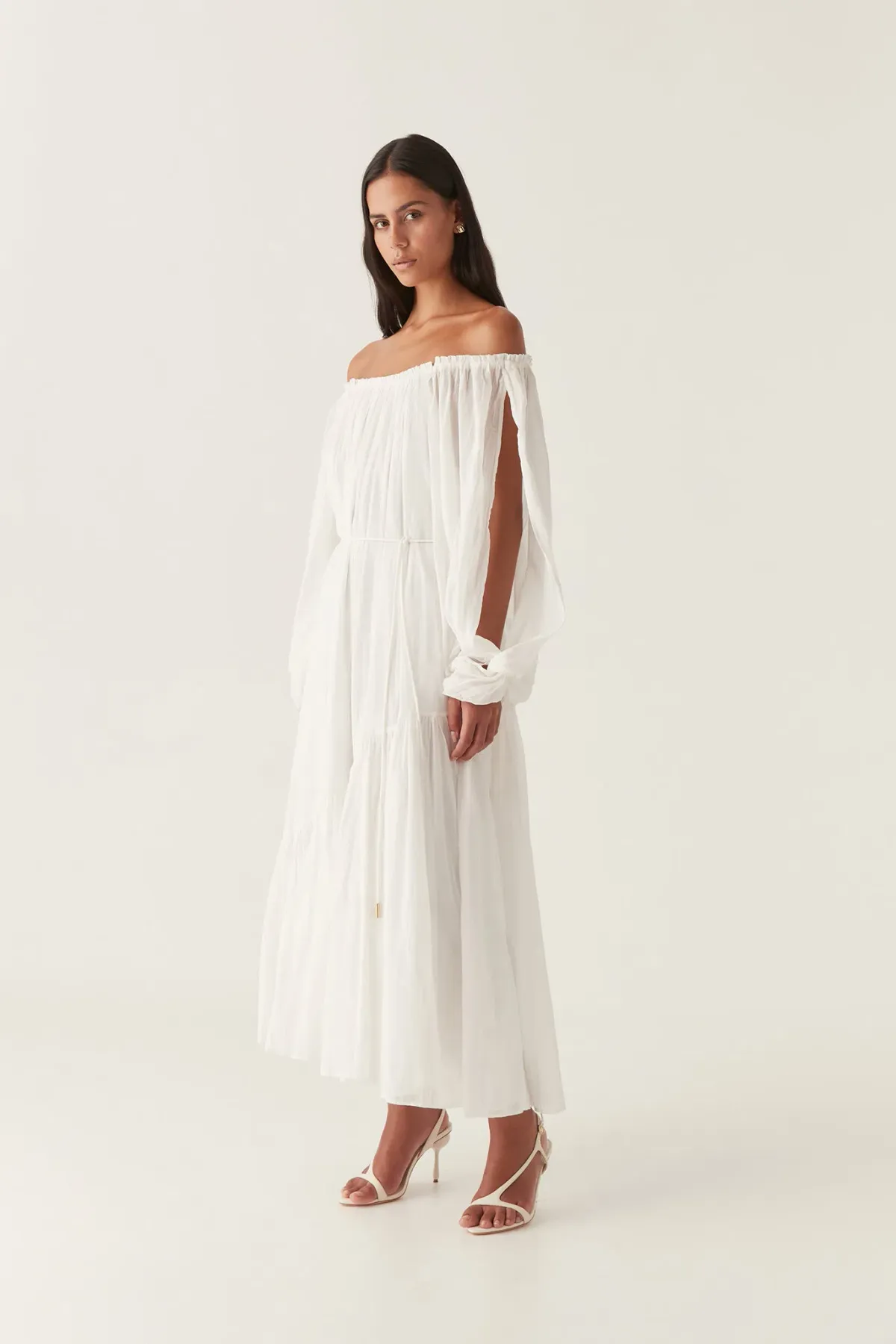 Aje Avani Smock Midi Dress Ivory Size 12 - Image 1