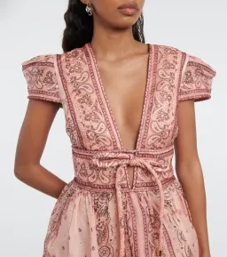 Zimmermann Matchmaker Structured Mini Dress in Pink Bandana Size 8 for rent on The Volte - image 2