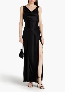 Nicholas Alfina Draped Satin Gown Black Size S / AU 8 for rent on The Volte - image 1
