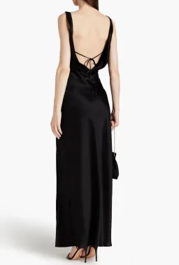Nicholas Alfina Draped Satin Gown Black Size S / AU 8 for rent on The Volte - image 2