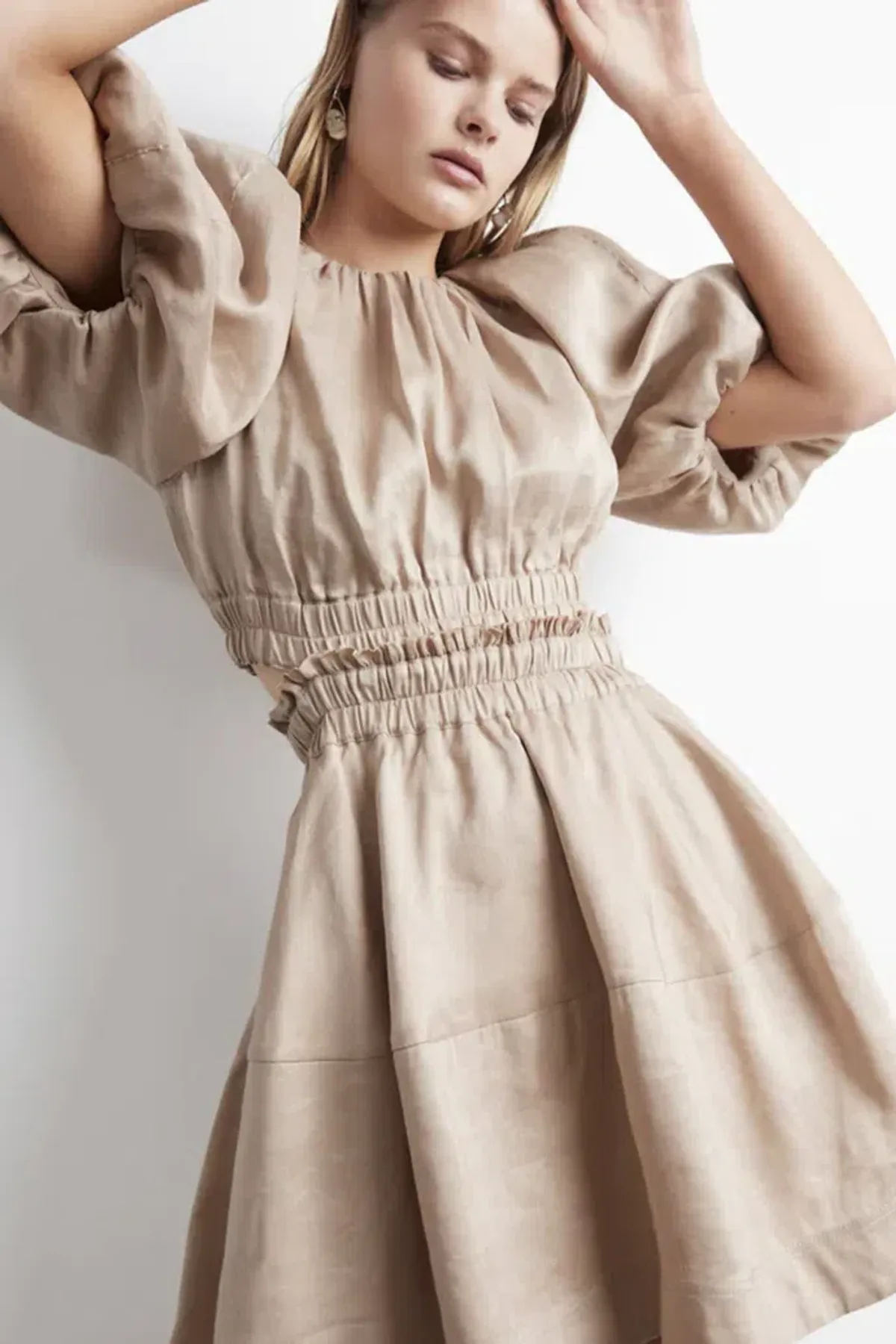 Aje Solitude Cutout Mini Dress Beige Size 10 - Image 6