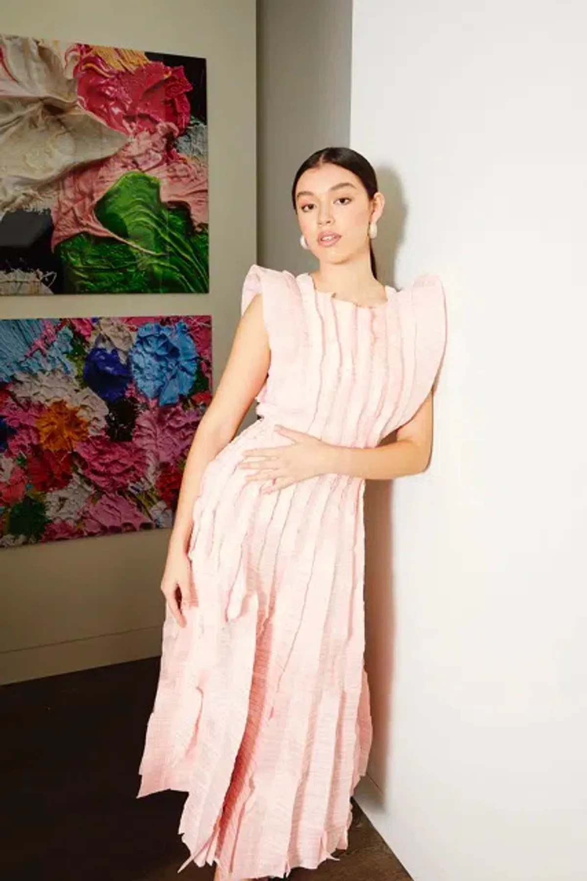 AJE - Hybrid Midi Dress Rose Pink - Size AU 8 - Image 3