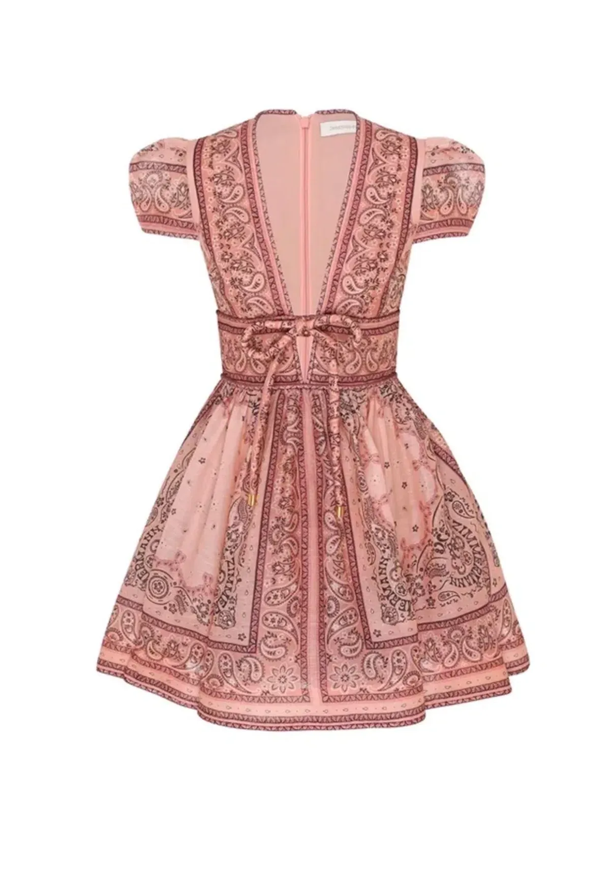 Zimmermann Matchmaker Structured Mini Dress Pink Bandana Size 3 / AU 14 - Image 6