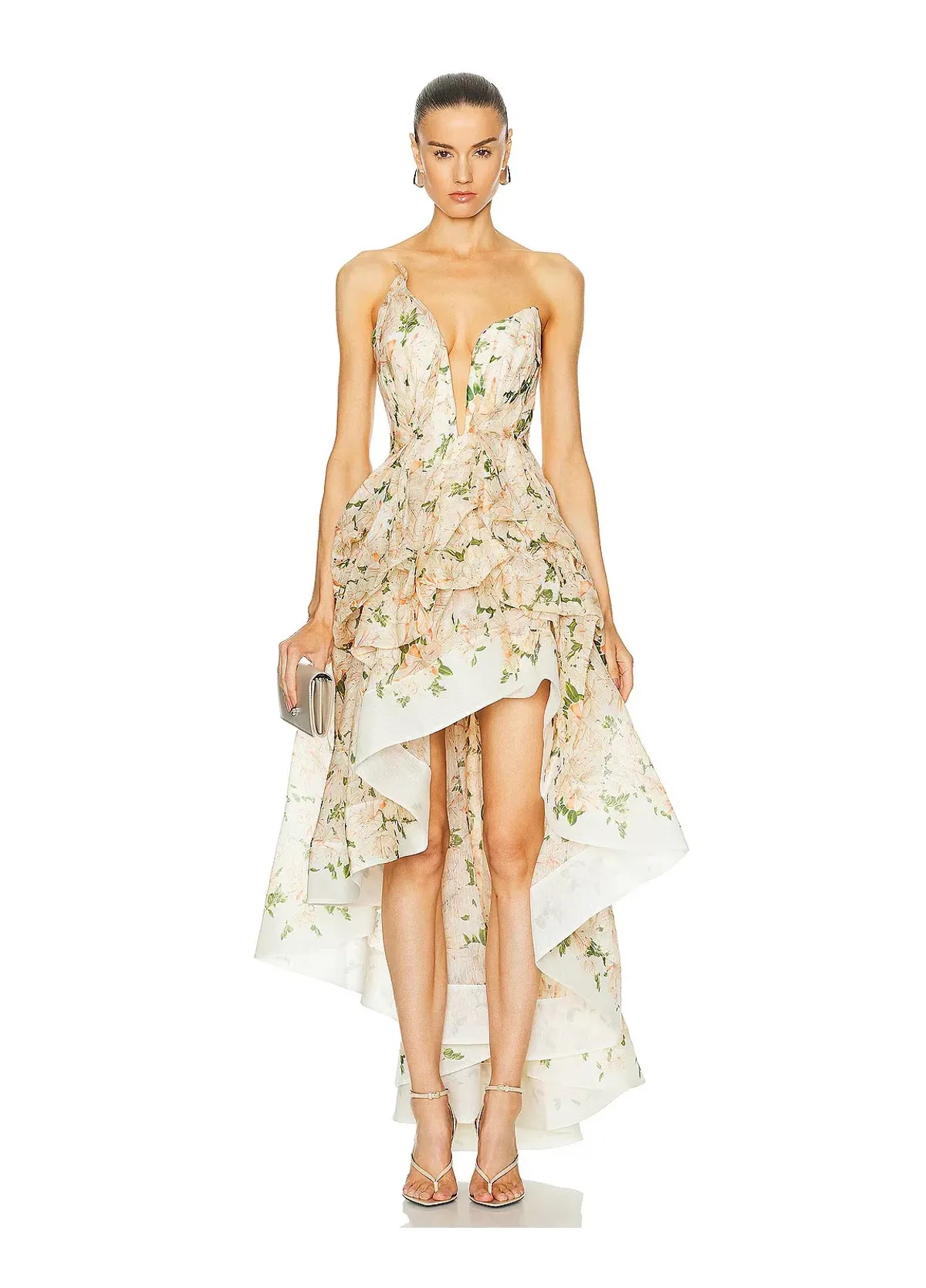 Zimmermann Natura Draped Midi Dress Coral Azalea Size 0/ AU 8 - Image 1