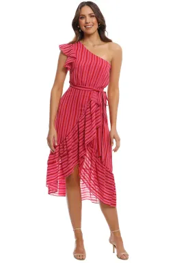 Talulah Candy Flounce Midi Dress Pink Size 8 for rent on The Volte - image 1