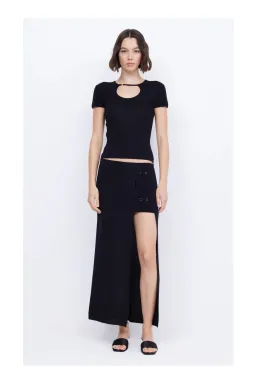 Bec and Bridge Caspian Knit Maxi Skirt Black Size S for rent on The Volte - image 1