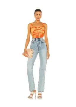 Miaou Imogen Corset Stone Orange Print Size S/ AU 10 for rent on The Volte - image 1