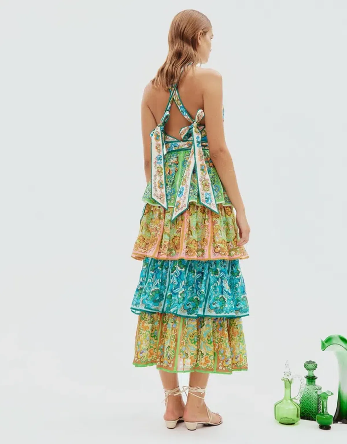 Alemais Dreamer Halter Tier Dress Multi Size 10 - Image 3