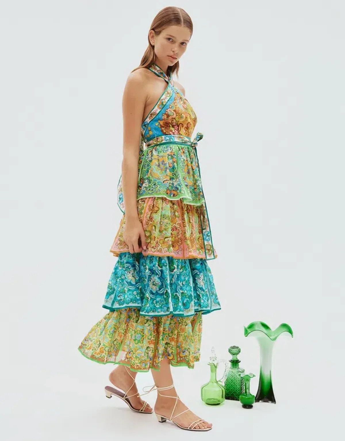 Alemais Dreamer Halter Tier Dress Multi Size 10 - Image 2