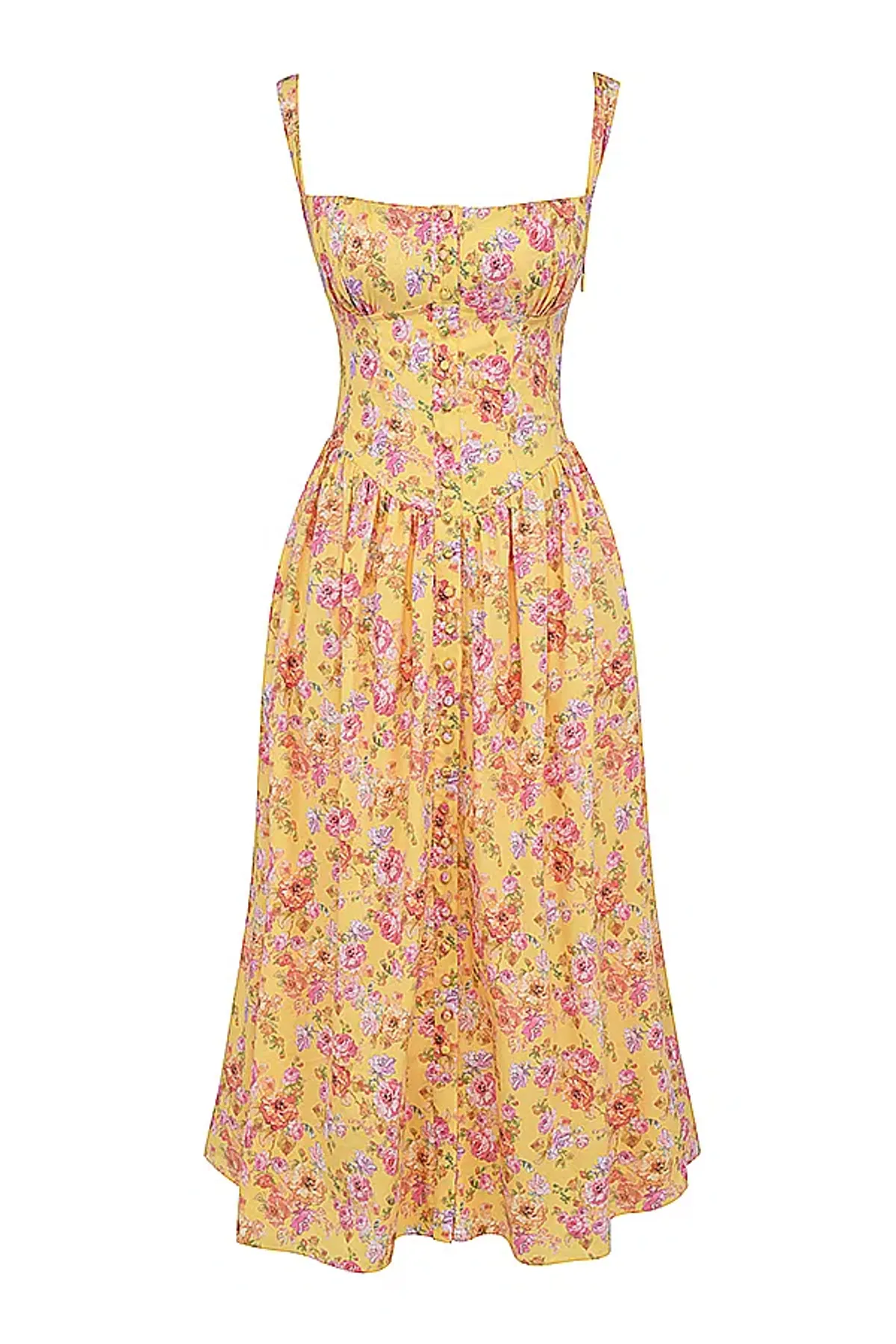 House of CB Tatiana Midi Dress Butter Floral Size S / AU 8 - Image 4