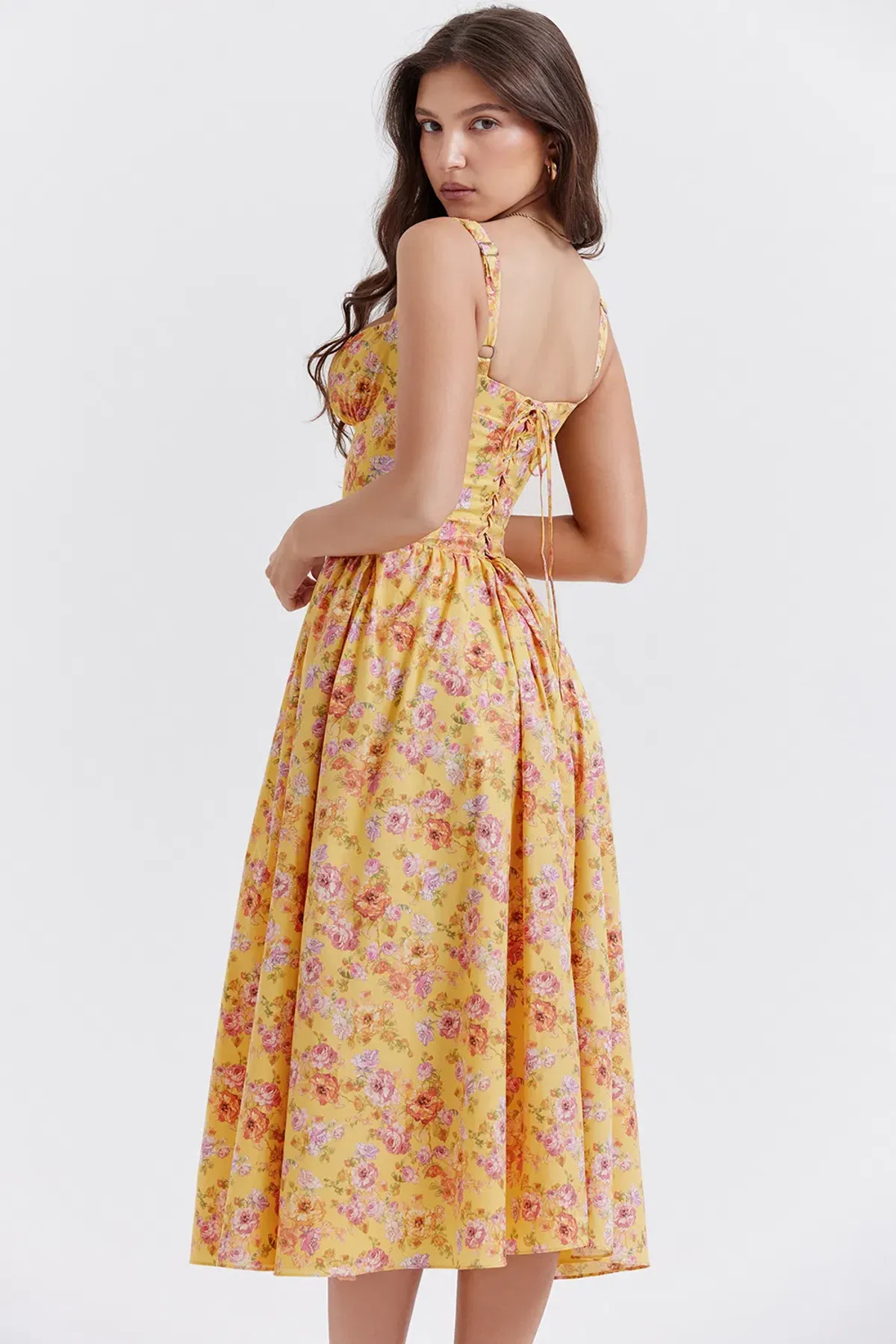 House of CB Tatiana Midi Dress Butter Floral Size S / AU 8 - Image 3