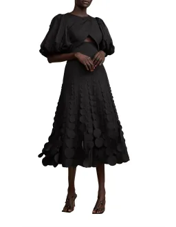 Acler Thurston Short Sleeve Midi Dress Black Size 8 for rent on The Volte - image 1