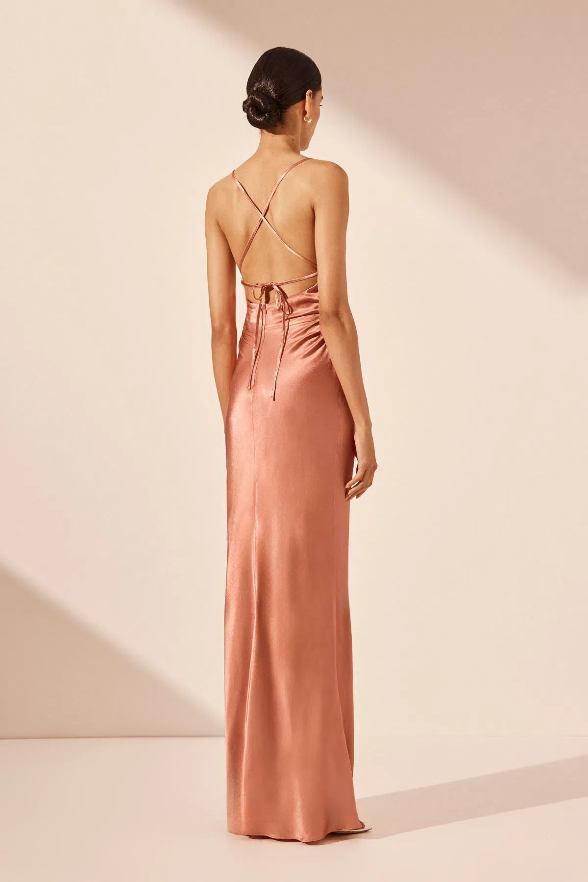 Shona Joy La Lune Lace Back Maxi Dress Antique Rose Size 8 - Image 3