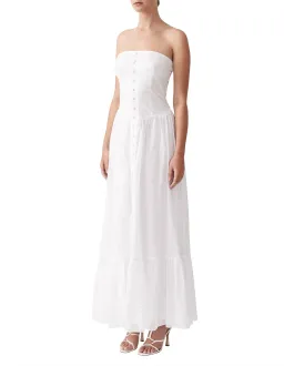 Joslin Anastacia Off Shoulder Strapless Cotton Maxi Dress White Size 8 for rent on The Volte - image 4