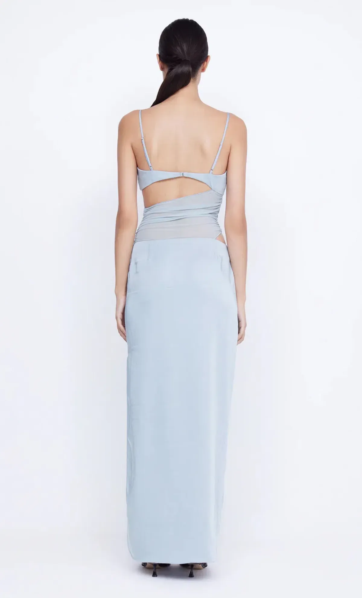 Bec & Bridge Mari Lou Asym Maxi Dress Dove Blue Size AU 6 - Image 3