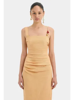 Sir the Label Antonia Beaded Midi Light Tan Size AU 14 for rent on The Volte - image 2