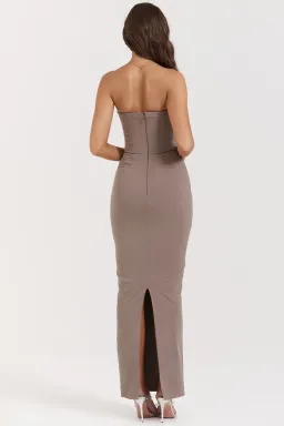 House of CB Lucia Strapless Corset Maxi Dress Taupe Size M for rent on The Volte - image 2