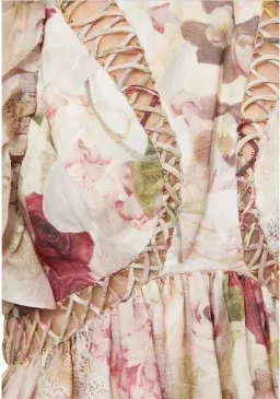 Zimmermann Dancer Laced Midi Dress Alabaster Garden Floral Size 3 / AU 14  for rent on The Volte - image 3