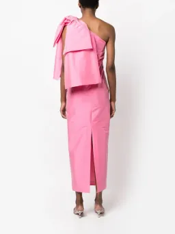 Bernadette Josselin Bow-Embellished Midi Dress Pink Size EU42 / AU 14 for rent on The Volte - image 3