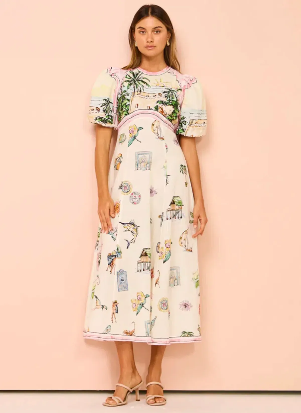 Alemais Sunset Midi Dress Print Size 10 - Image 1