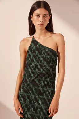 Shona Joy Remi One Shoulder Cowl Back Maxi Dress Rosemary/ Black Size 6 for rent on The Volte - image 2