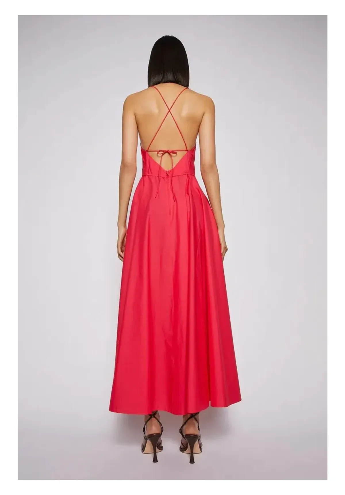 Scanlan Theodore Parachute Cotton Strappy Dress in Fuchsia Size S/Au 8 - Image 3
