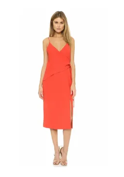 CMEO Collective Better Things Midi Wrap Dress Bright Red Size 8 for rent on The Volte - image 1