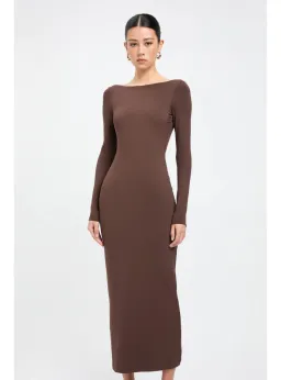 Kookai Amari Midi Dress Dark Mahogany Size 38 / AU 10 for rent on The Volte - image 2