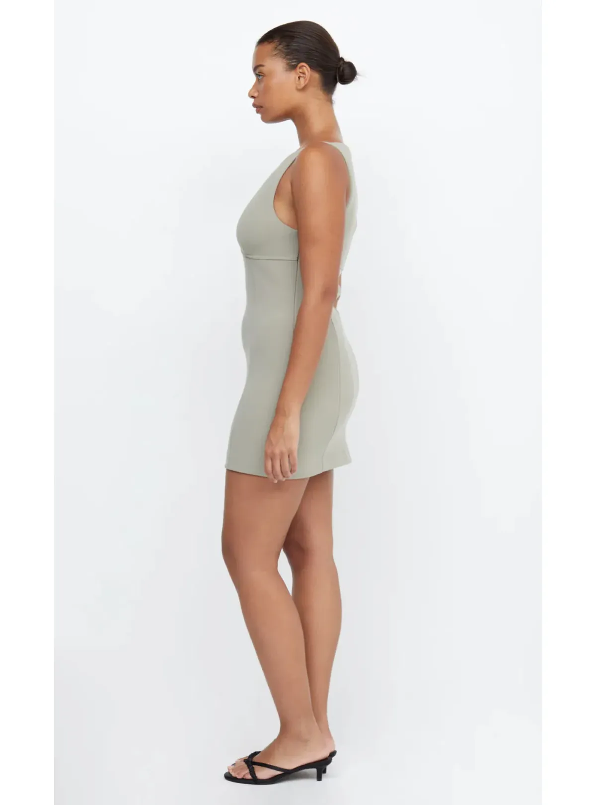 Bec & Bridge Marisol Mini Dress Silver Sage Size AU 14 - Image 2