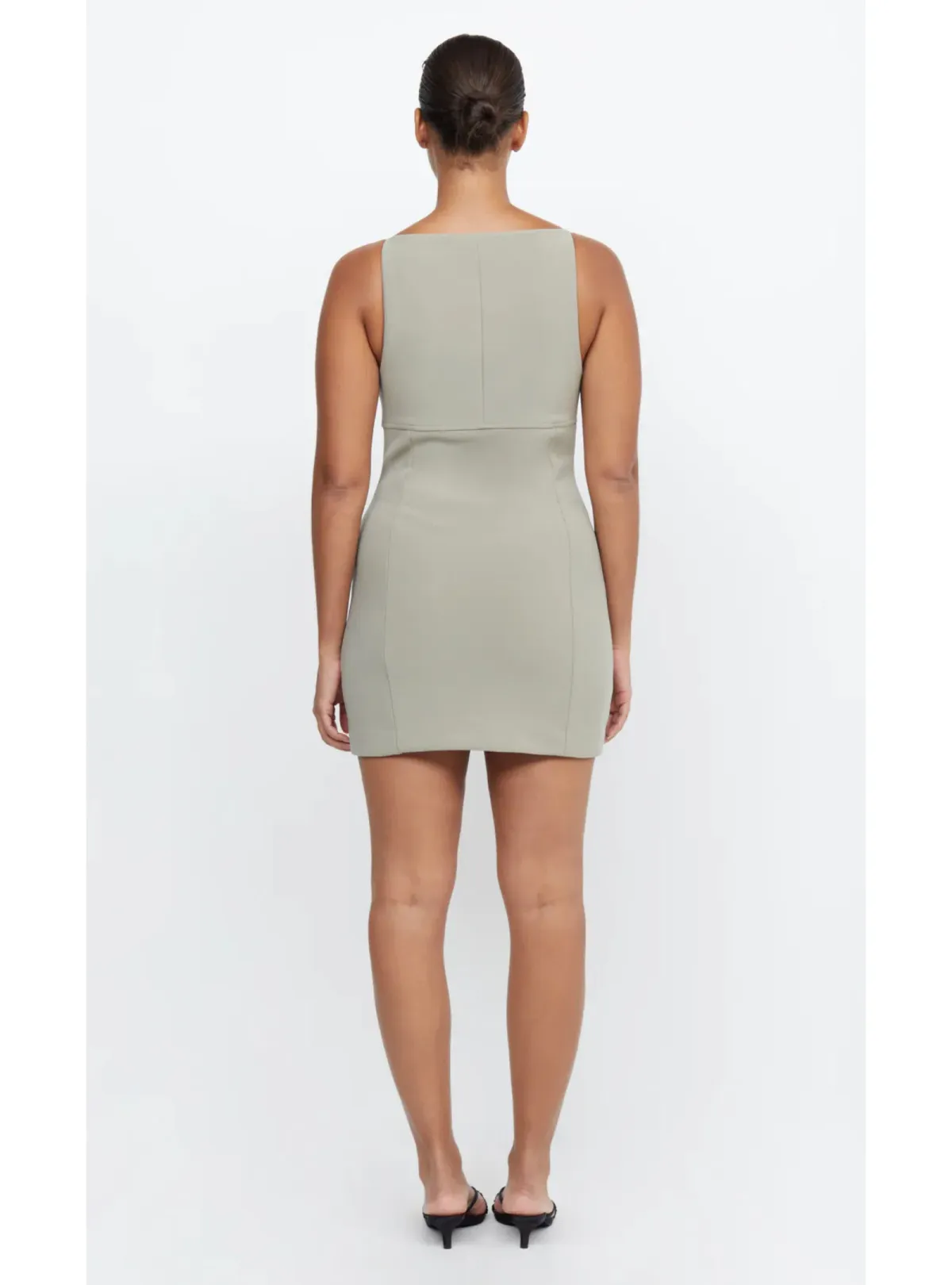 Bec & Bridge Marisol Mini Dress Silver Sage Size AU 14 - Image 3
