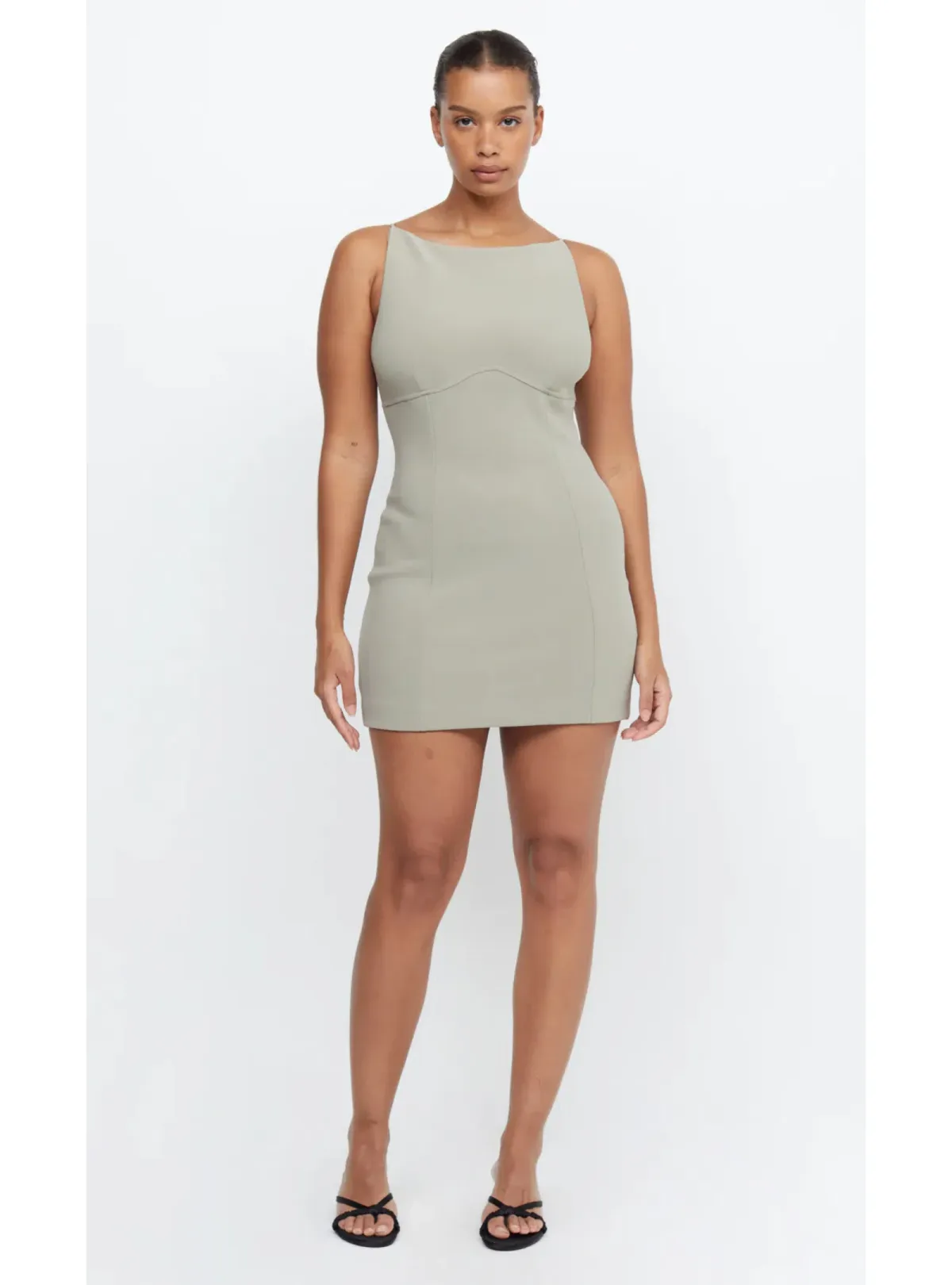Bec & Bridge Marisol Mini Dress Silver Sage Size AU 14 - Image 1