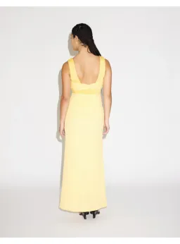 Lover Samara Scoop Neck Twist Front Dress  Lemon Yellow Size AU 8 for rent on The Volte - image 3