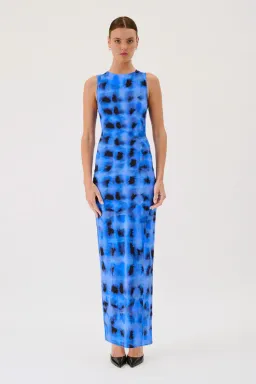 Suboo Shibori Sleeveless Reversible Twist Front Maxi Dress Blue Print Size S / AU 8 for rent on The Volte - image 3