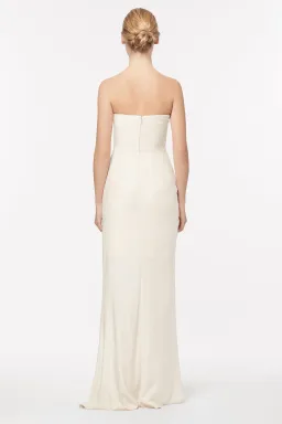 Manning Cartell Asymmetrical Games Strapless Maxi Gown in Cream Size 6  for rent on The Volte - image 3