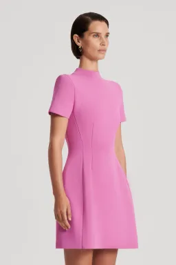 Scanlan Theodore Crepe Knit Peplum Mini Dress Peony Size XS / AU 6 for rent on The Volte - image 2