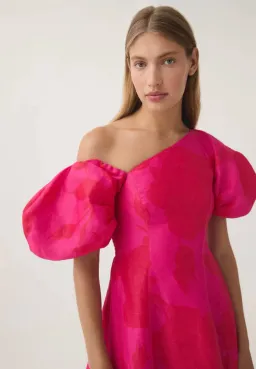 Aje Arista Tulip Sleeve Midi Dress Florescent Rose Size AU 12 for rent on The Volte - image 4