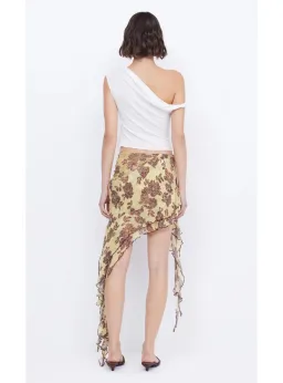 Bec & Bridge Set  Spiral Crush Top Citrus and Malibu Bay Frill Skirt Citrus Plum FLoral Size AU 10 for rent on The Volte - image 4