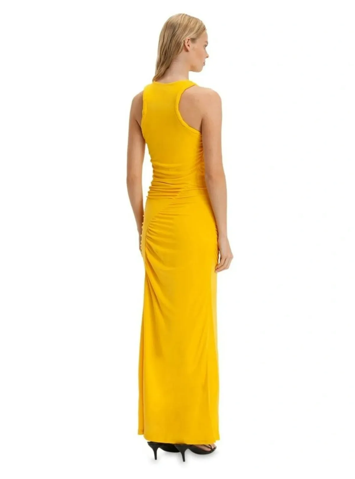 Cue Racer Jersey Midi Dress in Lemon Size AU 10 - Image 3