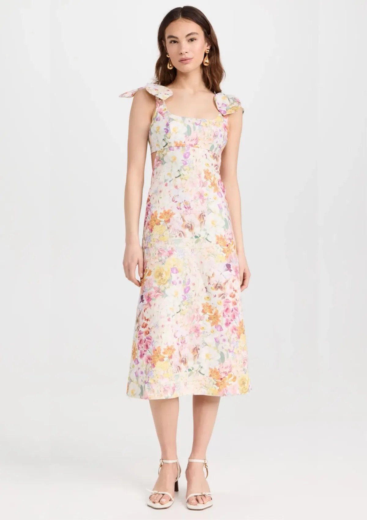 Zimmermann The Harmony Tie Shoulder Midi Dress in Kaleidoscope Garden Size 0 / AU 8 - Image 1