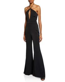 Alexis Naila Wide Leg Halter Jumpsuit Black Size 10  for rent on The Volte - image 4