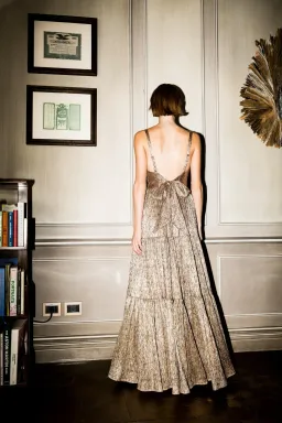 Sabina Musayev Pacific Dress Gold Foil Size XS/Au 8  for rent on The Volte - image 2