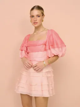 Acler Kirton Mini Dress in Peal Pink Mix Size 8 for rent on The Volte - image 1