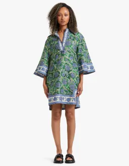 Zimmermann The Junie Tunic Dress in Green/Blue Floral Size 3/Au 14 for rent on The Volte - image 1