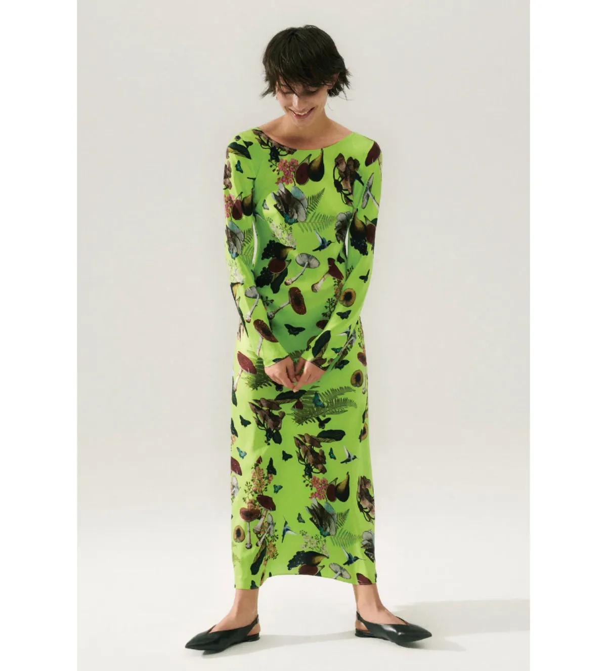 Silk Laundry Sienna Dress Magic Mushroom Fern Size 8 - Image 1
