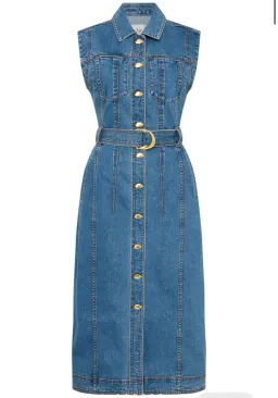 Aje Darcie Denim Midi Dress 90's Wash Size 16  for rent on The Volte - image 3
