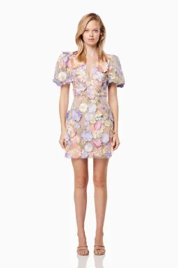 Elliatt Anthea 3D Mini Dress in Multi Floral Size Large / AU 12 for rent on The Volte - image 1
