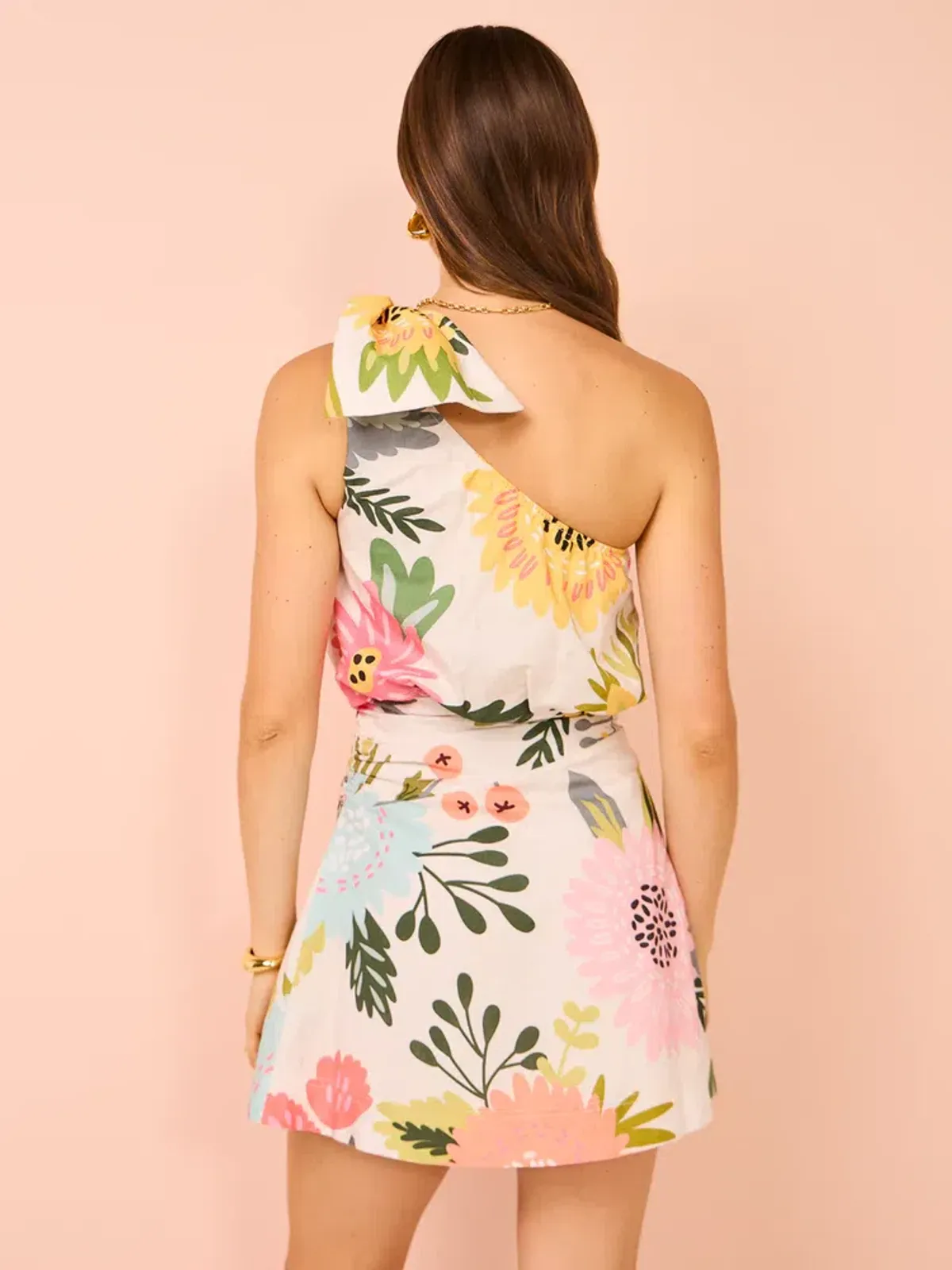 By Nicola Amelie One Shoulder Mini Dress In Potpourri Size 10 - Image 7